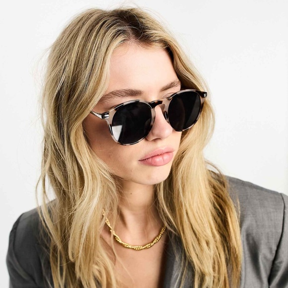 Round Sunglasses in milky tort ASOS design - Picture 3 of 4